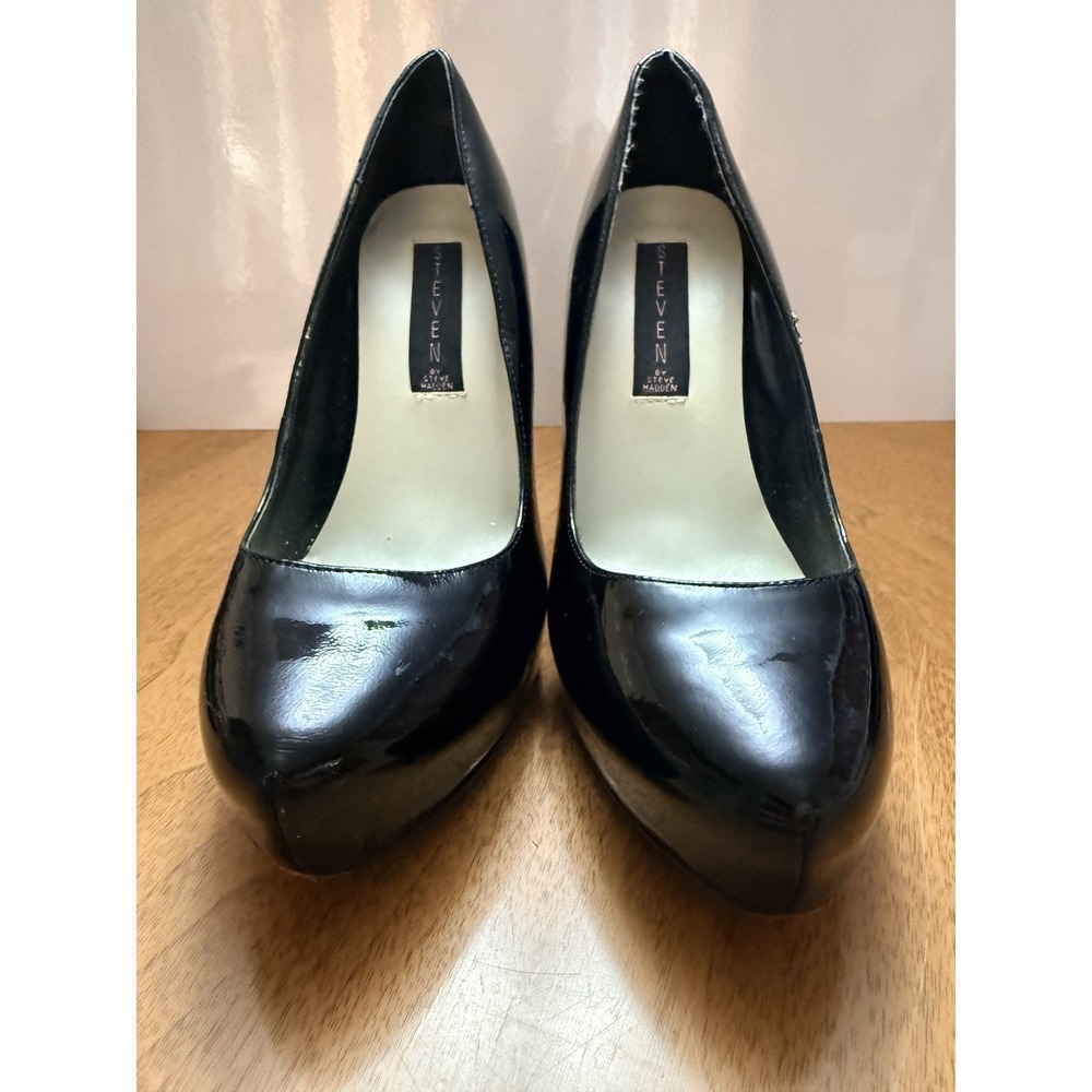 Steven By Steve Madden Heels Womens Size 8 Black Patent Nolige Platform Pumps